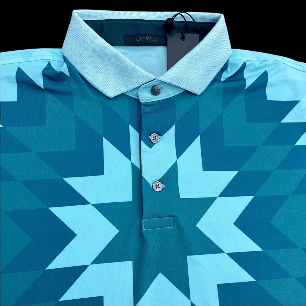 Greyson Golf Big Sky Print Short Sleeve Polo Shirt $118